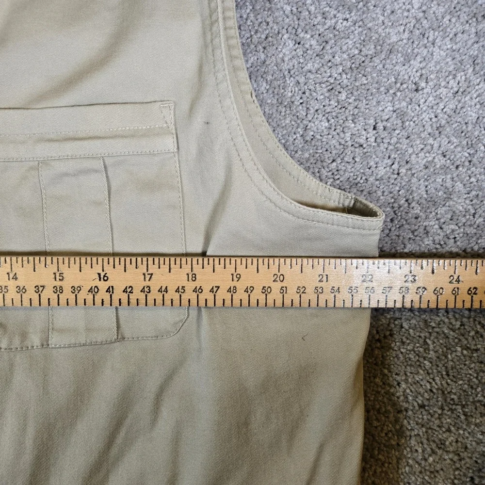 Guide Series GS Explorer Traveler Vest Mens XL Beige Plaid Lined Utility Pockets
